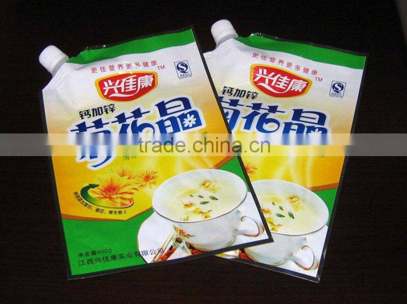 portable beverage pouch/eco-friendly juice spouted pouch