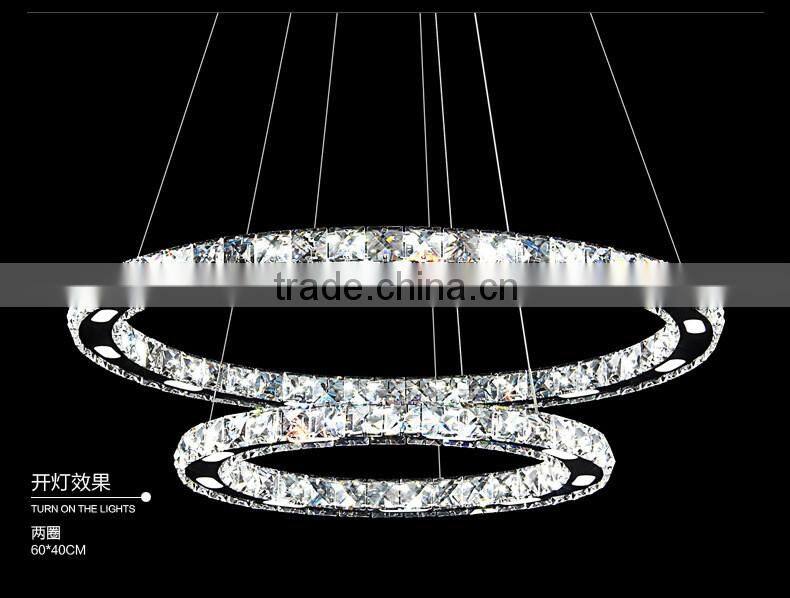 Hot Sell Modern Crystal LED Round 20cm Circle Chandelier Pendant Lights For Home Hotel Restaurant