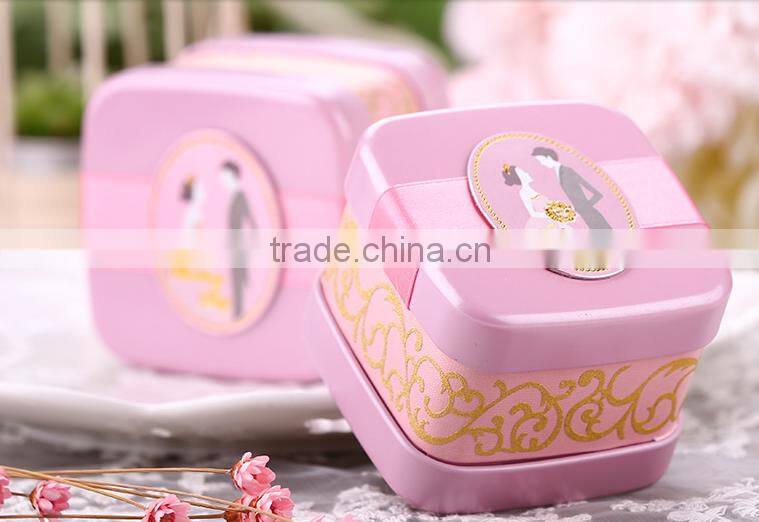 creative square purple paper Gift Box candy box chocolate box for wedding and children party