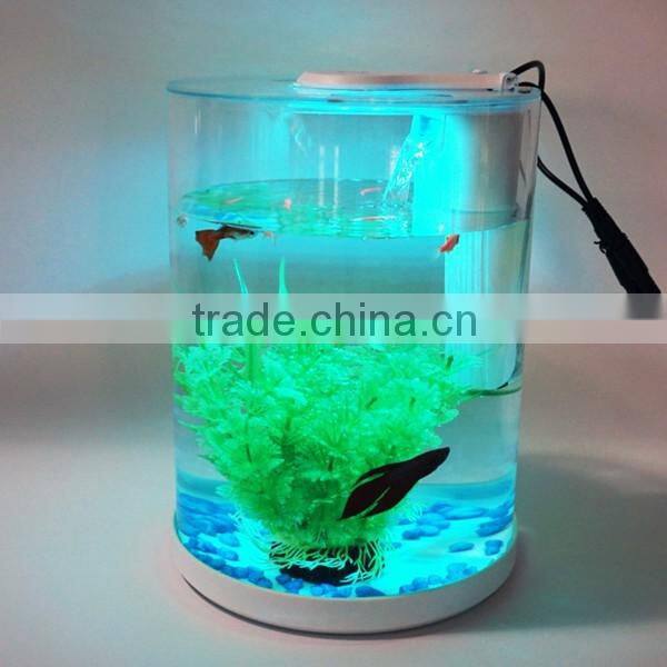 Fashionable personlized high transparent acrylic fish tank with light factory wholesale
