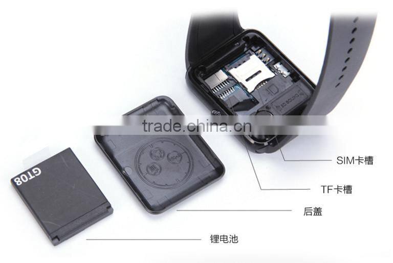 Factory Price GT08 Bluetooth Smart Watch, Silicone Rubber Wristband Smart Watch Wrstwatch, China supplier