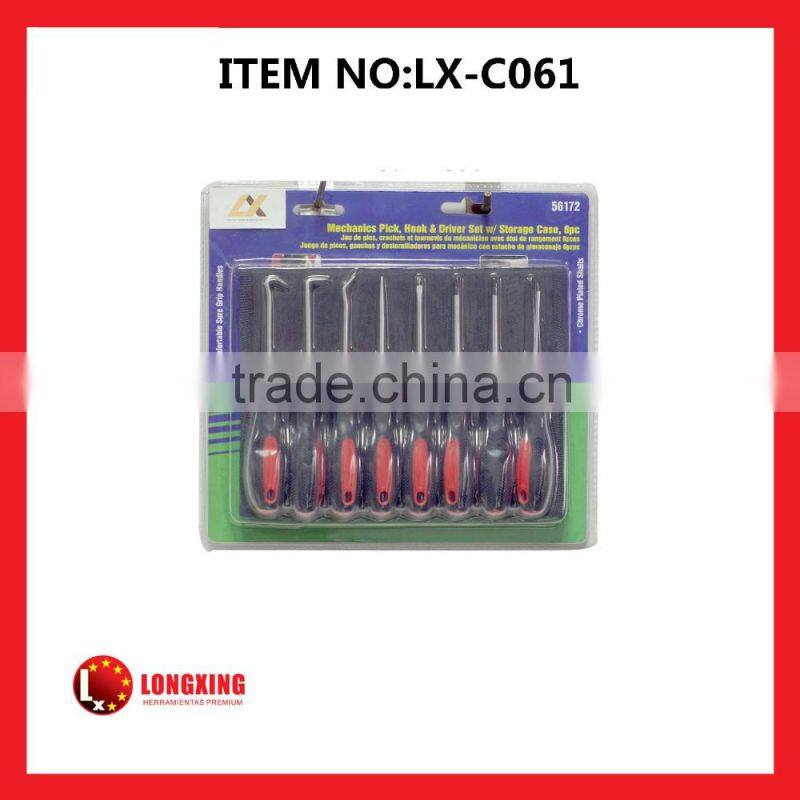 Factory Supply best selling promotion 8 pcs mechanics plck,hook and driver set