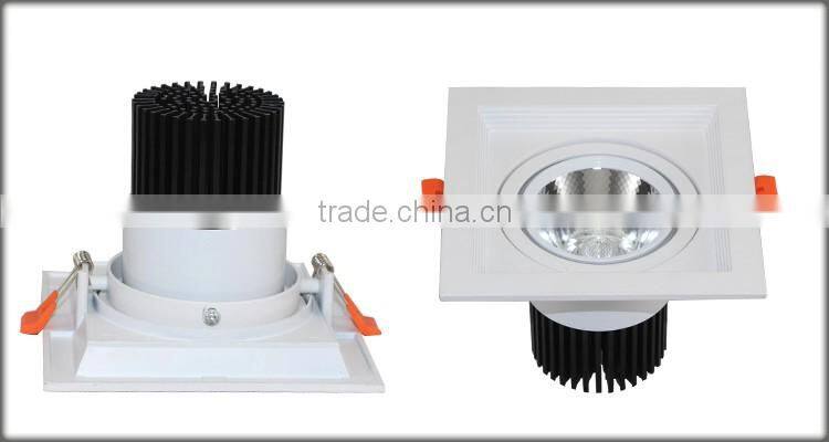 5 inch square downlight dimmable with 15/24 degree rotable down light square for shop