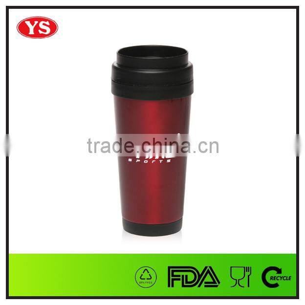 16oz red coating stainless steel insulated travel mugs