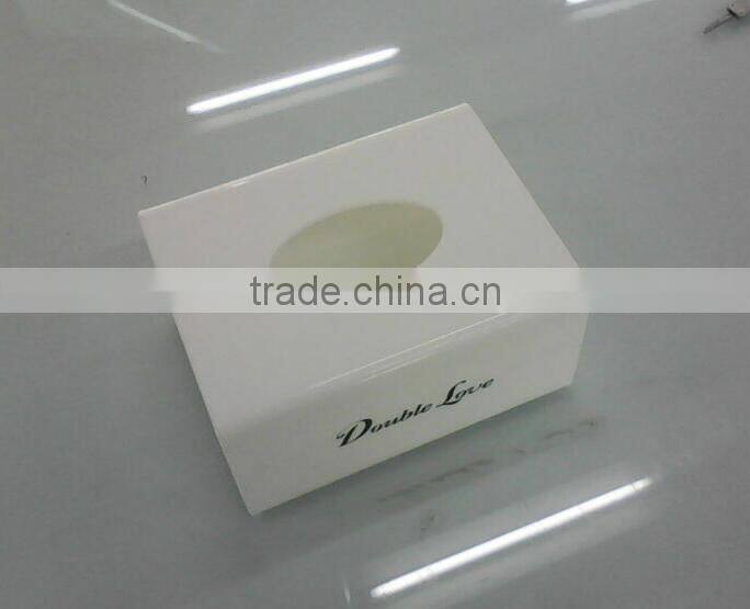 white acrylic tissue box