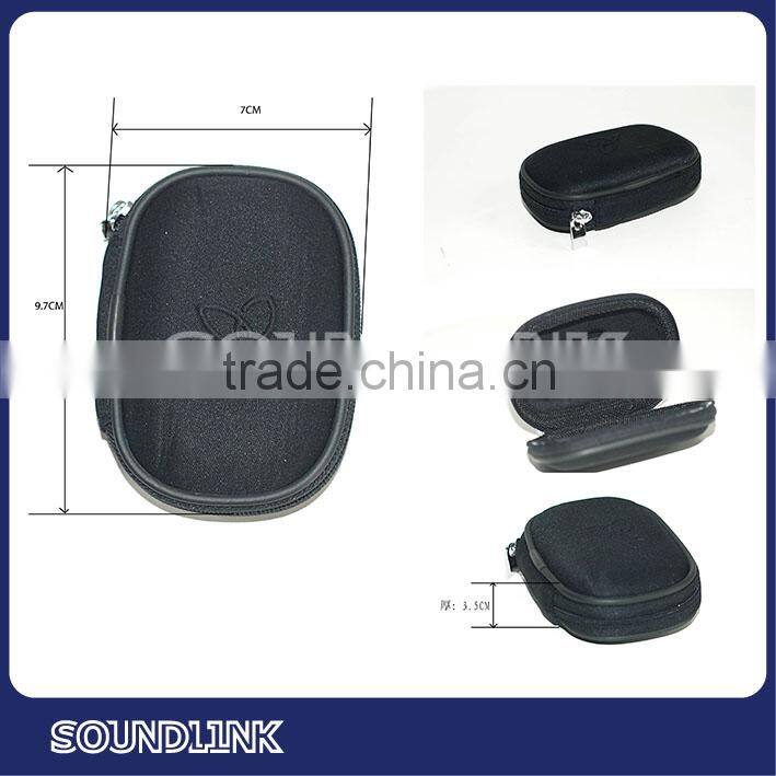 Portable black personalized earphone case