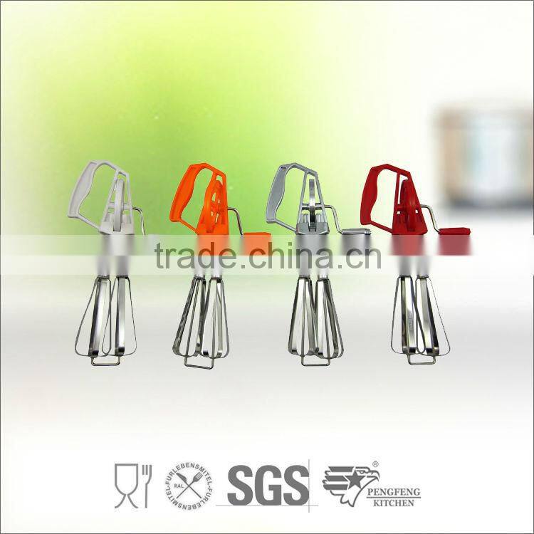 Silicone Rubber Egg Whisk with S/S Colorful Coating Handle