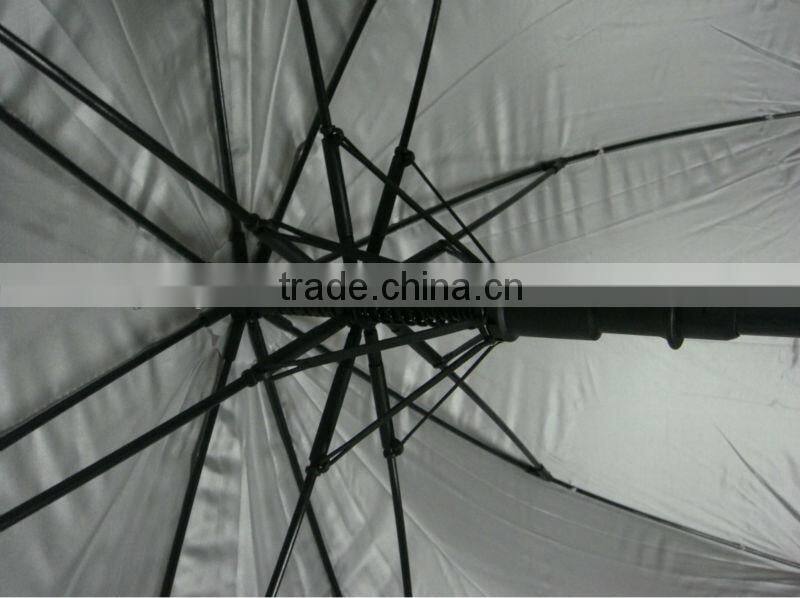 2015 Good Quality auto fiberglass oversized plain subway sun golf umbrella