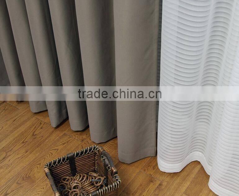 2 panels grommet dark grey hotel blackout curtain