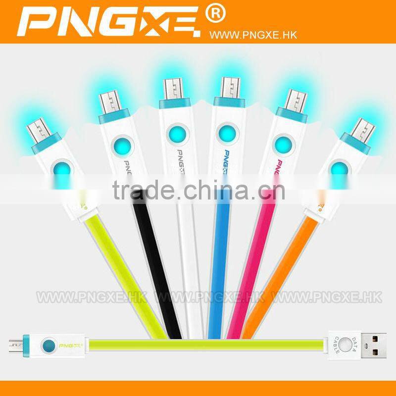 Factory price 1m colorful mobile phone led USB data cable for samsung s5