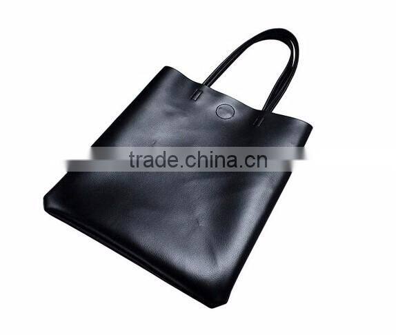 Custom design soft touch tote leather bag handbag
