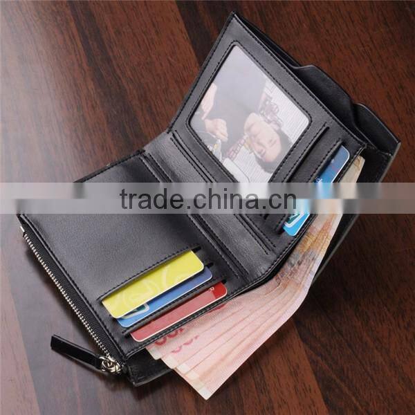 Real leather men travel wallet with rfid card holder and coin pocket