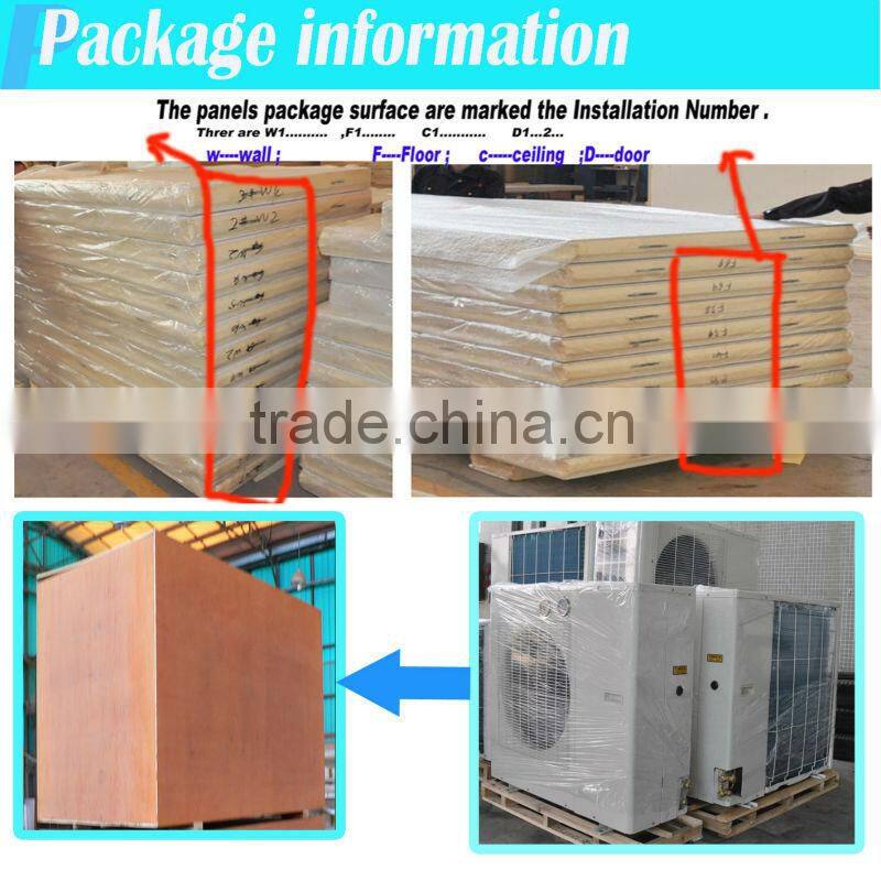 Cold storage room with storage racks inside