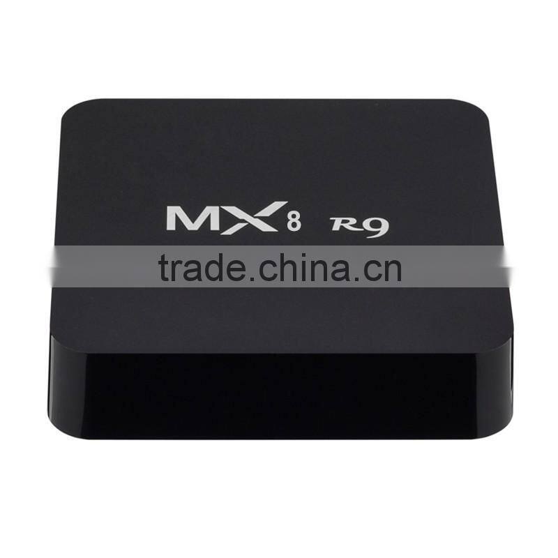 Full hd media player1GB/8GB MX8 android 4.4 android tv box RK3329 R9 MX8 Smart tv box