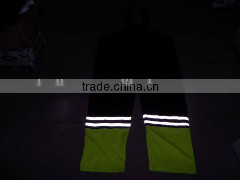 hi-vis safety bib pants with fleece lining