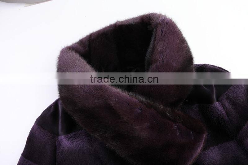 Hot sale long rabbit sheaing fur coat for winter overcoat
