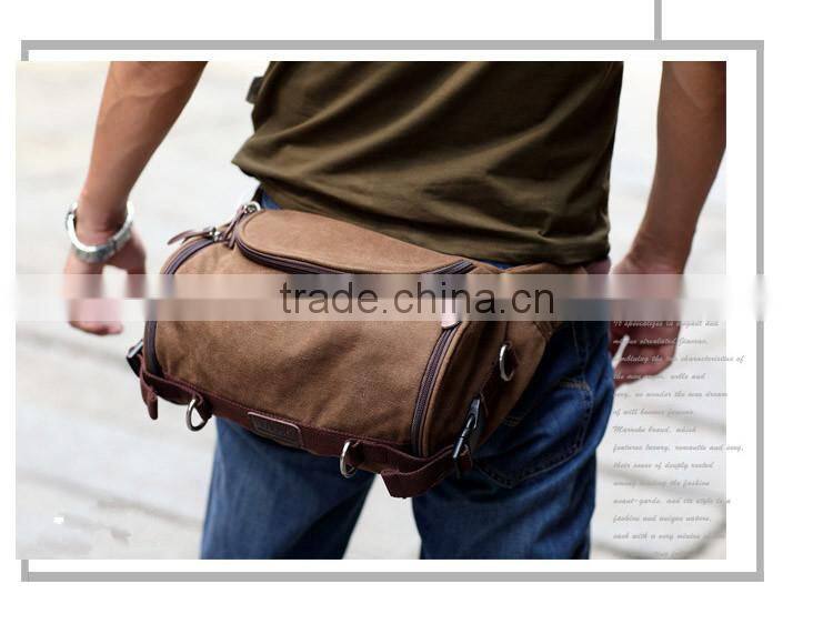 Male Canvas Waist Bag Outdoor Sport Single Shoulder Bag Casual Travel Bag