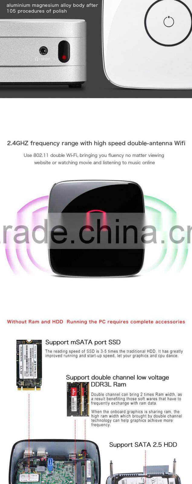 New product Intel i5 quad core windows 7 windows 8 mini pc x86