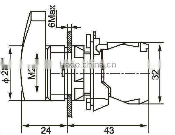 rotary switch, 2 or 3 position selector switch with long handle,silver contact XB5-AJ