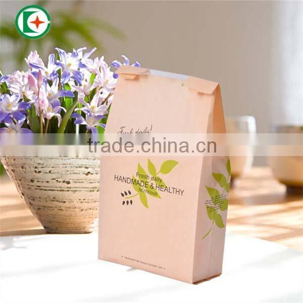Custom Printed Food Grade Bread White Kraft Paper Bag