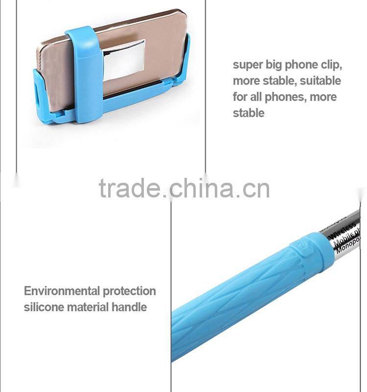 2015 wholesale camera bluetooth monopod selfie stick with mirror