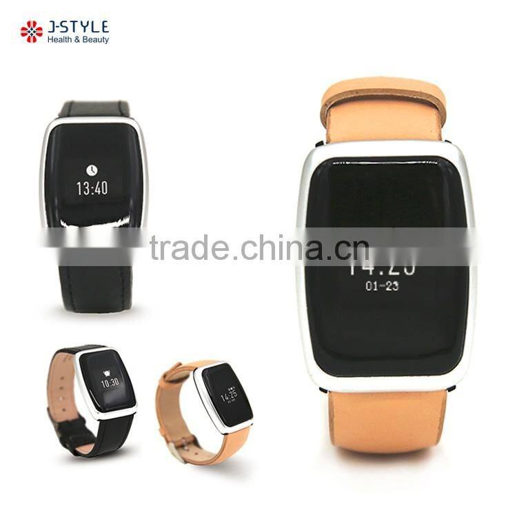 J-style wearable band Smart Bluetooth fitness tracker with Real -Leather band optional