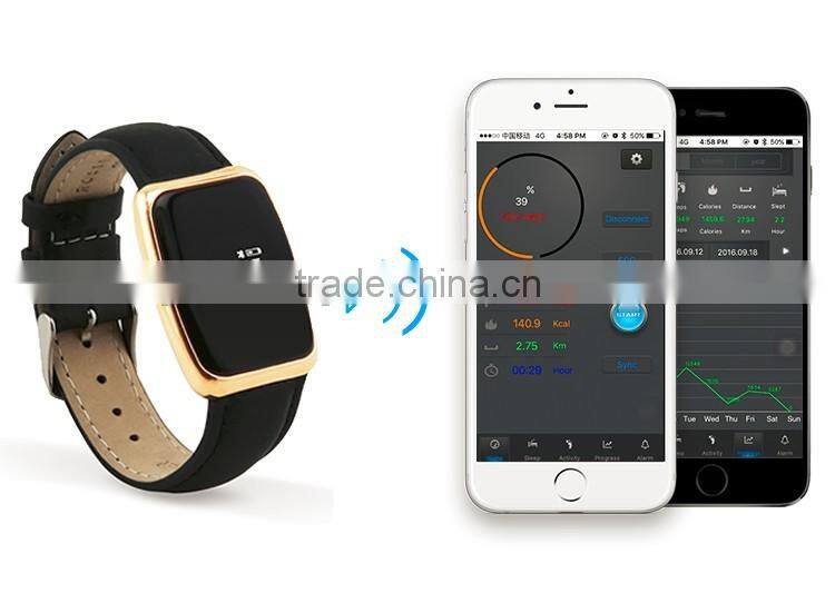 J-style wearable band Smart Bluetooth fitness tracker with Real -Leather band optional