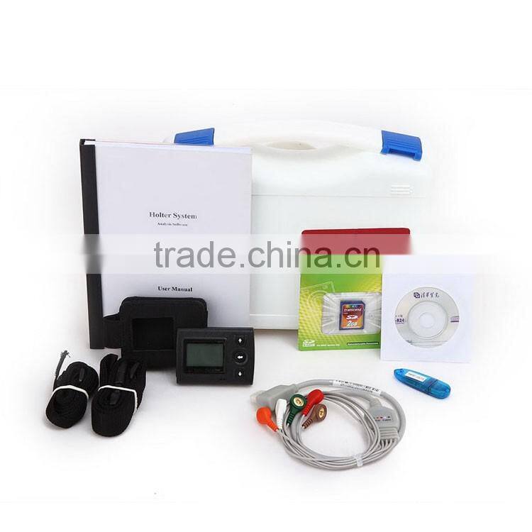12-lead / 3 channel analysis system 72 Hours recording Mini LCD holter monitor ecg for sale