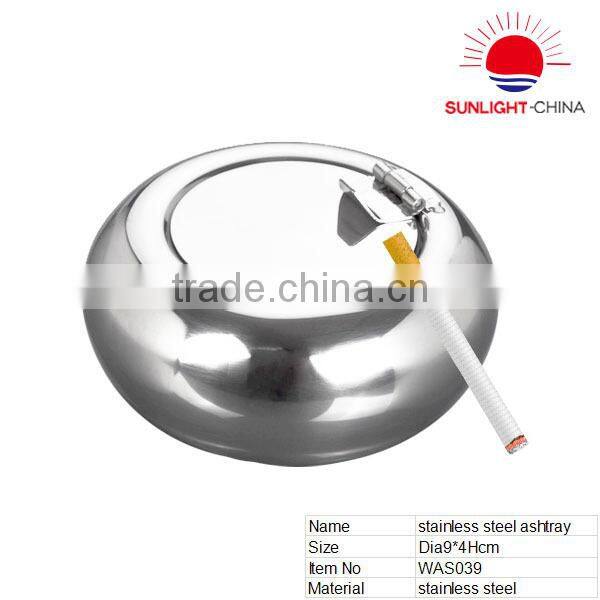 round stainless steel table ashtray with lid