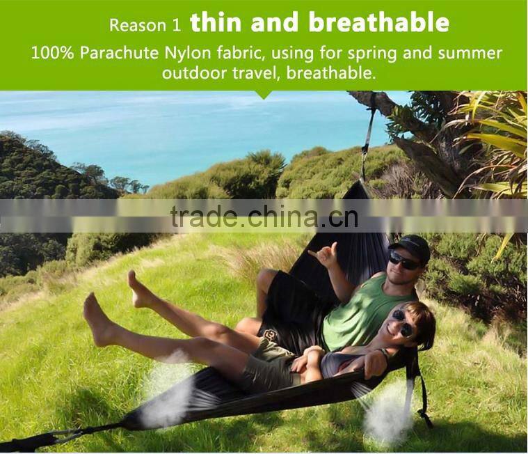 2017 Hot selling Double Person Portable Parachute Camping hammock, nylon hammock