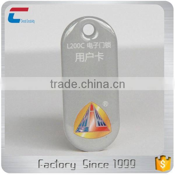 13.56MHz programmable waterproof epoxy RFID/ NFC smart key fobs tags cards for hotel