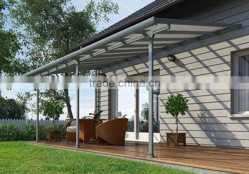 Sturdy aluminium polycarbonate patio cover, balcony canopy, outdoor patio covering