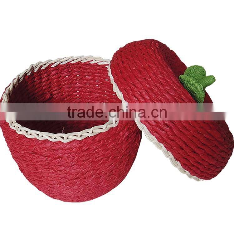 S.D artisan 100% woven apple shape rattan handmade gift basket
