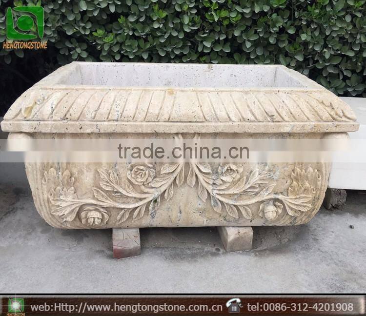 Antique Stone Carving Flower Pot For Carden