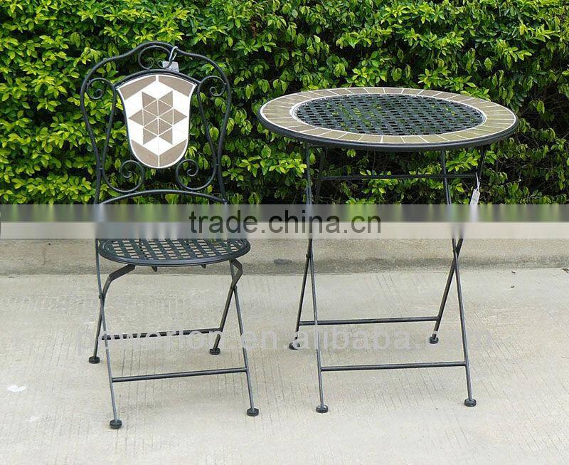Vintage Design Patio Mosaic Table And Chair