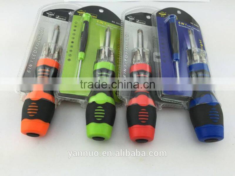 6 in 1 LED Light screwdriver 360 Bit Set Mini mobile phone electric screwdriver