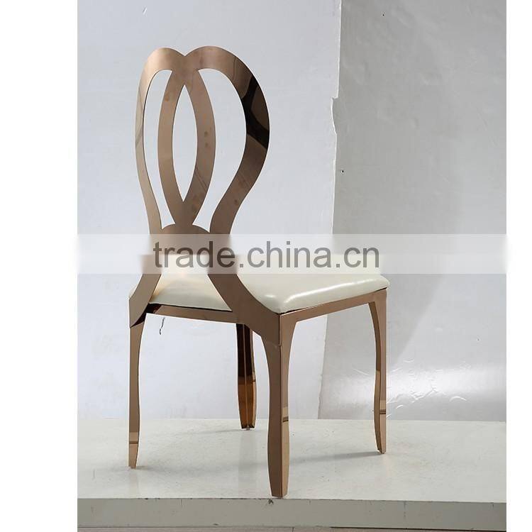 latest banquet rose gold stainless steel dining chair with dinner