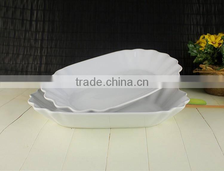 2017 Factory supplies fluted edge dinnerware serving food tray