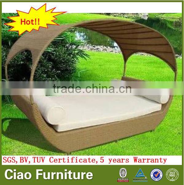 New design lounge furniture garden outdoor sun lounger with canopy