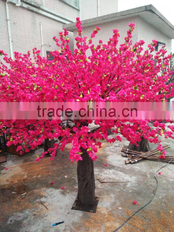 Peach Blossom Artificial Silk Flower Tree