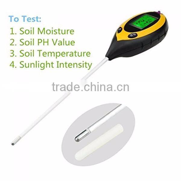 4-in-1 Soil Meter for moisture PH Light Temperature Gardening Test Meter