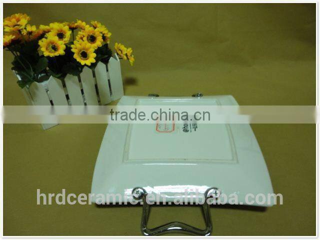 new fashion stock ceramic sauce plate with handle
