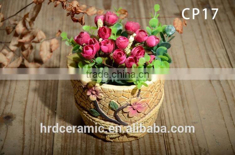 Newest fashion light weight waterproof ornamental cement flowerpot