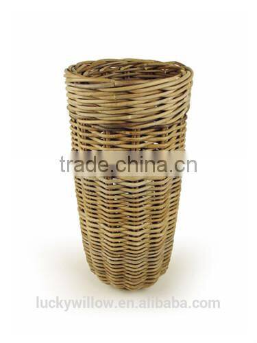 Grey Buff rattan Umbrella Stand basket