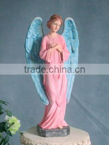 Western style life size fiberglass standing angel statue