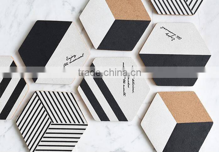 set of 4 Personalized printing Fletcher Style Thick Cork Coasters