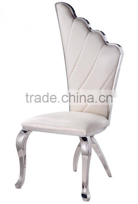 B8069 angel wing white leather recliner dining chair