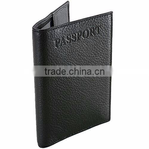 Fashion genuine oil wax leather rfid mens travel passport holder