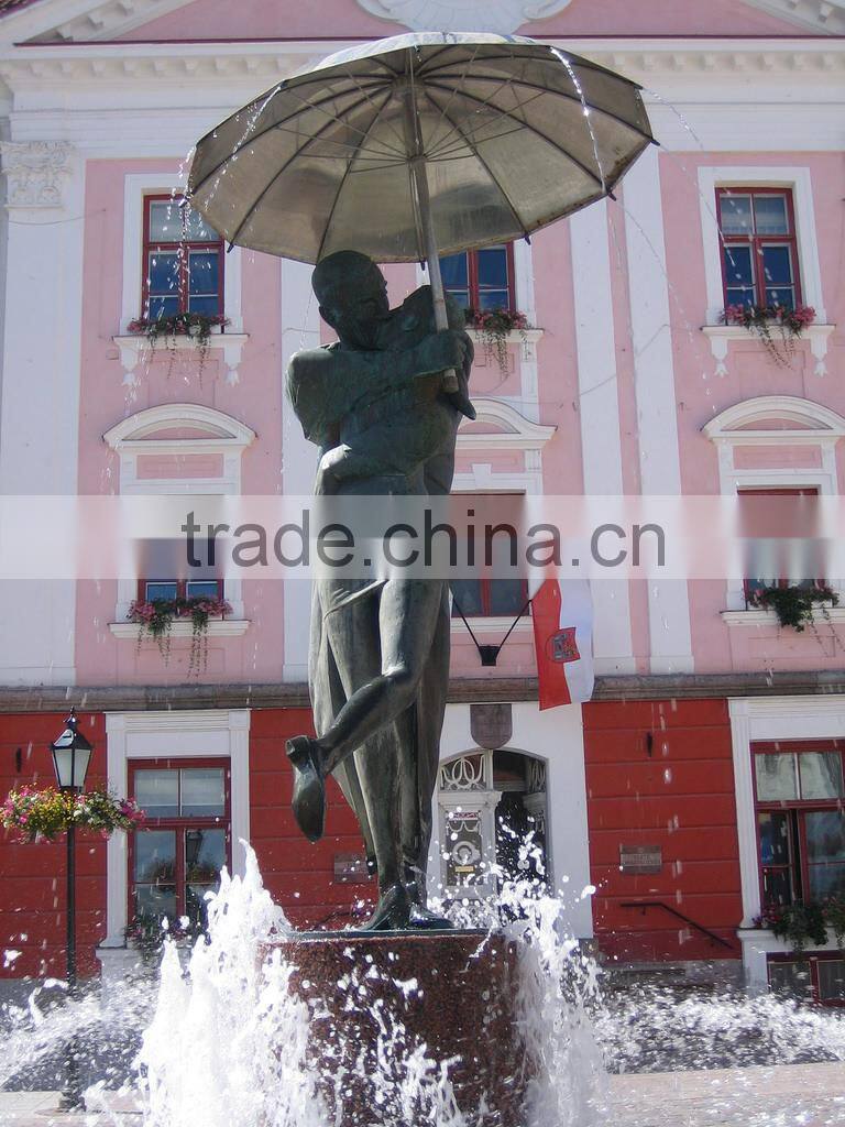 bronze foundry kissing students umbrella fountains for statue