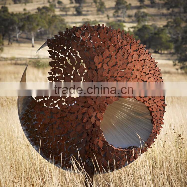outdoor moderne metal craft stainless steel corten garden sculpture